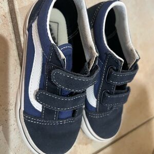 Vans Blue and White Velcro Sneakers Classic Skate Style